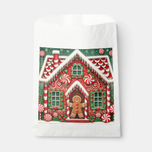 Cute, whimsical gingerbread man & house favour bags