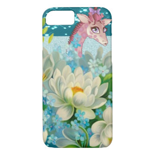 Cute Whimsical Giraffe -Blooming Flowers Case-Mate iPhone Case