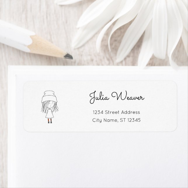 Cute Whimsical Girl Odd Socks Hat Cartoon (Insitu)