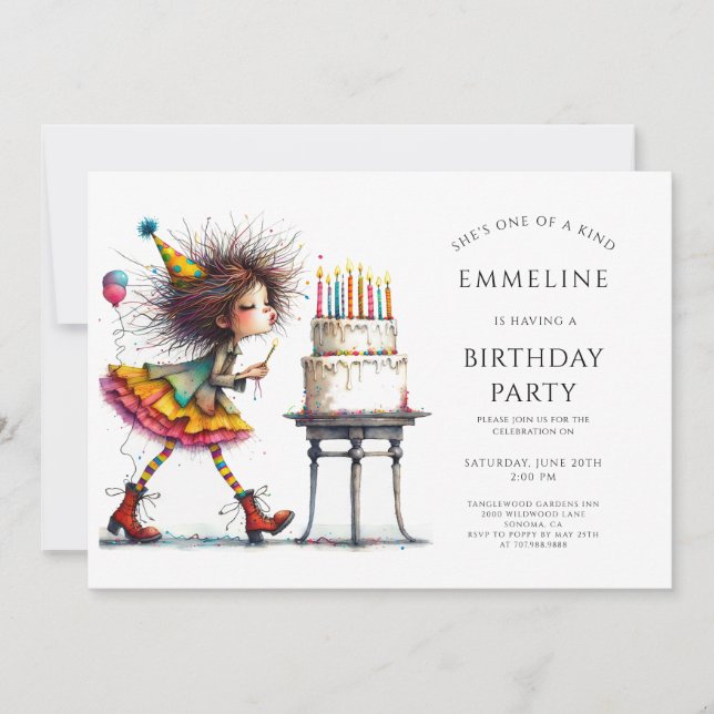 Cute Whimsical Girl's Birthday Party   Invitation (Front)