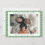 Cute Whimsical Green Lilac Shapes Custom Photo Holiday Card<br><div class="desc">Cute Whimsical Green and Lilac Shapes Custom Photo Holiday Card</div>