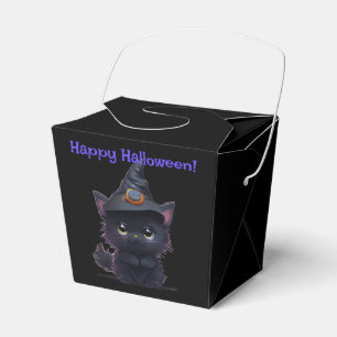 Cute whimsical Halloween black cat Favour Box