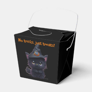 Cute whimsical Halloween black cat Favour Box