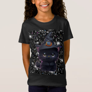 Cute whimsical Halloween black cat T-Shirt