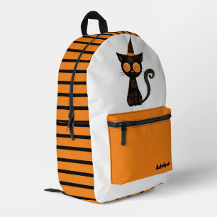 Cute/Whimsical Halloween cat Printed Backpack