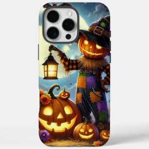 Cute, Whimsical Halloween scarecrow & pumpkins iPhone 16 Pro Max Case