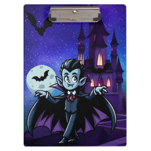 Cute, whimsical Halloween vampire Clipboard