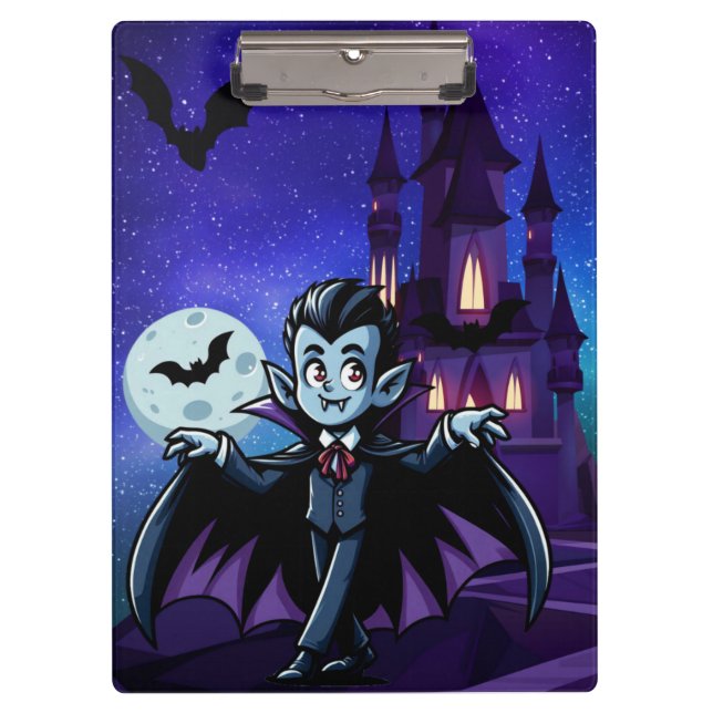 Cute, whimsical Halloween vampire Clipboard (Front)