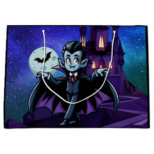 Cute, whimsical Halloween vampire Large Gift Bag