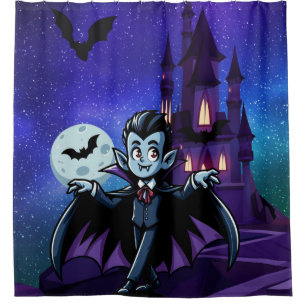 Cute, whimsical Halloween vampire Shower Curtain