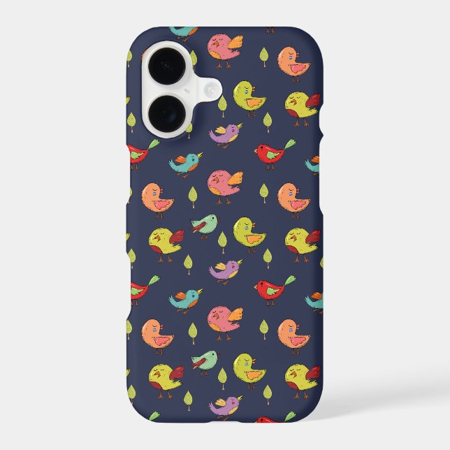 Cute Whimsical Hand-Drawn Birds Pattern (Back)