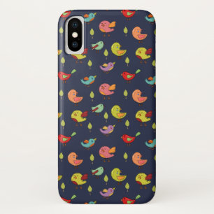 Cute Whimsical Hand-Drawn Birds Pattern iPhone X Case