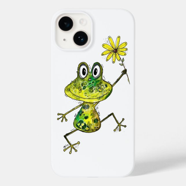 Cute Whimsical Happy Frog Case-Mate iPhone Case (Back)