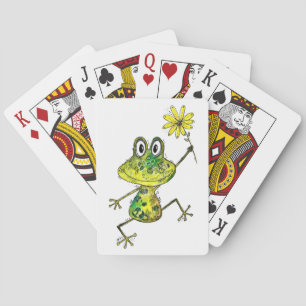 Cute Whimsical Happy Frog Playing Cards