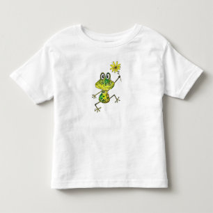 Cute Whimsical Happy Frog Toddler T-Shirt