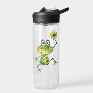Cute Whimsical Happy Frog Water Bottle