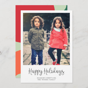 Cute Whimsical Happy Holidays Photo Holiday Card