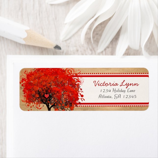 Cute Whimsical Heart Leafed Tree Red Pink Dots (Insitu)