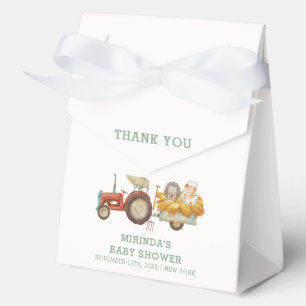 Cute Whimsical Hedgehog Farm Tractor Baby Shower  Favour Box