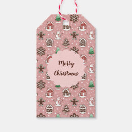 Cute Whimsical Holiday Cookie Pattern Christmas Gift Tags