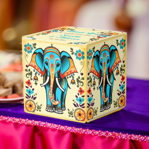 Cute whimsical Indian wedding elephant thank you Favour Box