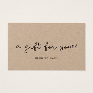 Cute whimsical kraft paper gift certificate