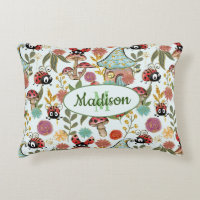 Cute Whimsical Ladybugs Mushrooms Flowers Monogram