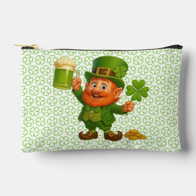 Cute/whimsical leprechaun Saint Patrick's Day  Accessory Pouch (Front)