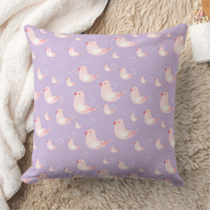 Cute Whimsical Little Birds Pattern Cushion