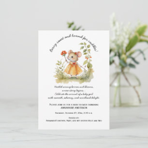 Cute Whimsical Little Mouse in Garden Baby Shower Invitation