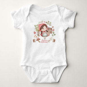 Cute Whimsical Little Red Riding Hood Birthday  Baby Bodysuit