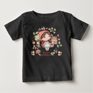 Cute Whimsical Little Red Riding Hood Birthday Baby T-Shirt