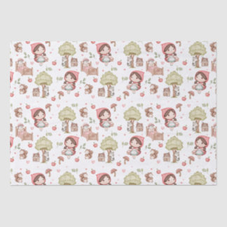 Cute Whimsical Little Red Riding Hood Storybook Tissue Paper