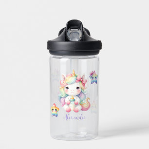Cute Whimsical Magical Unicorn Pink Princess Kids Water Bottle
