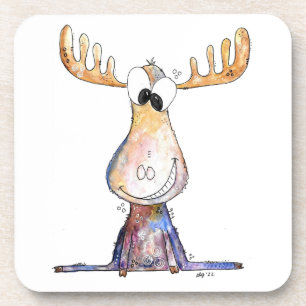 Cute Whimsical Moose Coaster