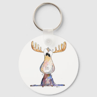 Cute Whimsical Moose Key Ring