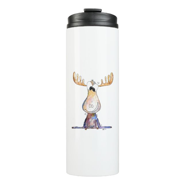 Cute Whimsical Moose Thermal Tumbler (Front)