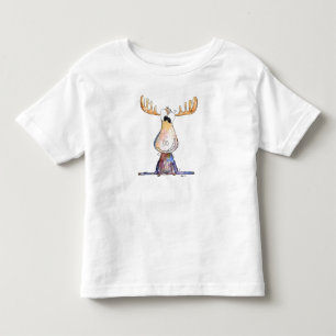Cute Whimsical Moose Toddler T-Shirt