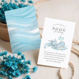 Cute Whimsical Mummy & Baby Whale Books For Baby Enclosure Card