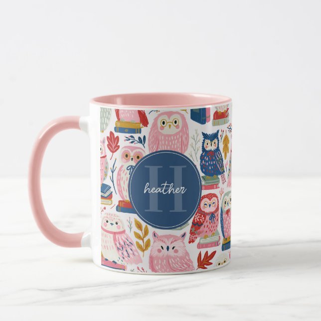 Cute Whimsical Owls Mugs (Left)
