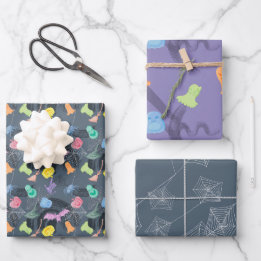 Cute whimsical pattern of Halloween Wrapping Paper Sheet