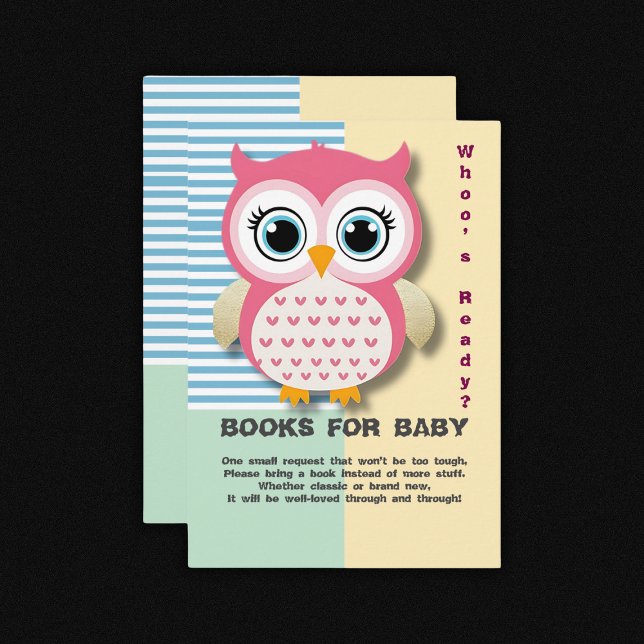 Cute Whimsical Pink Owl Baby Shower Enclosure Card (Creator Uploaded)