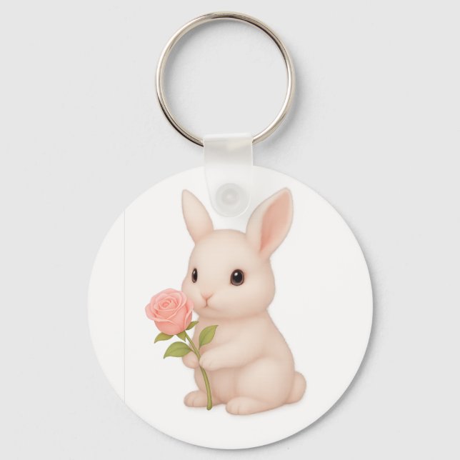  Cute & Whimsical Rabbit Charm Key Ring (Front)