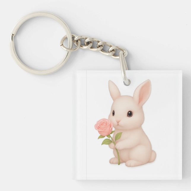  Cute & Whimsical Rabbit Charm Key Ring (Front)
