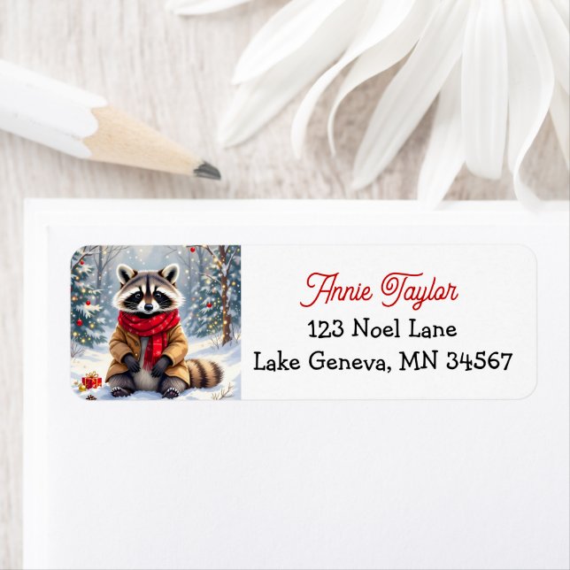Cute Whimsical Racoon Christmas (Insitu)
