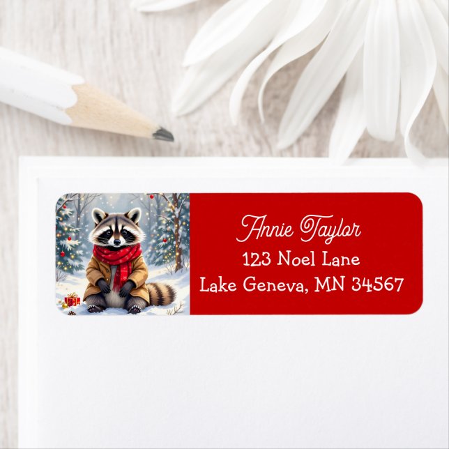 Cute Whimsical Racoon Christmas (Insitu)