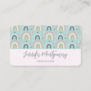 Cute Whimsical Rainbow Pattern Business Card