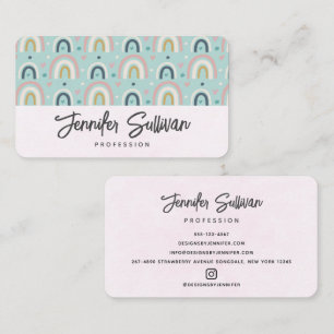 Cute Whimsical Rainbow Pattern Business Card