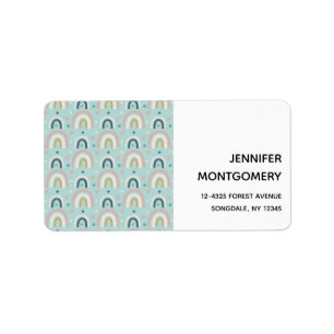 Cute Whimsical Rainbow Pattern Label