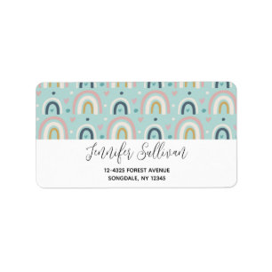 Cute Whimsical Rainbow Pattern Label